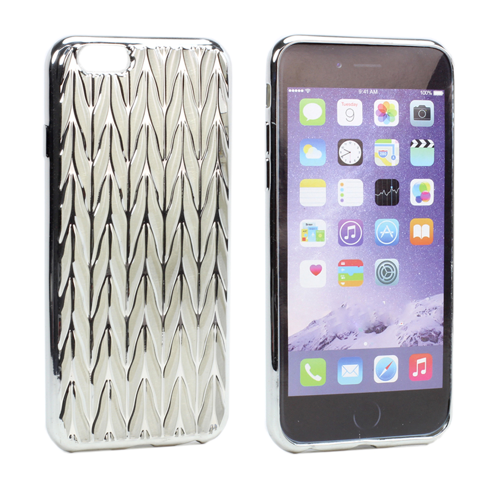 iPhone 6s 6 Plus 5.5 CLUB Electroplate Soft Hybrid Case (Silver Clear)